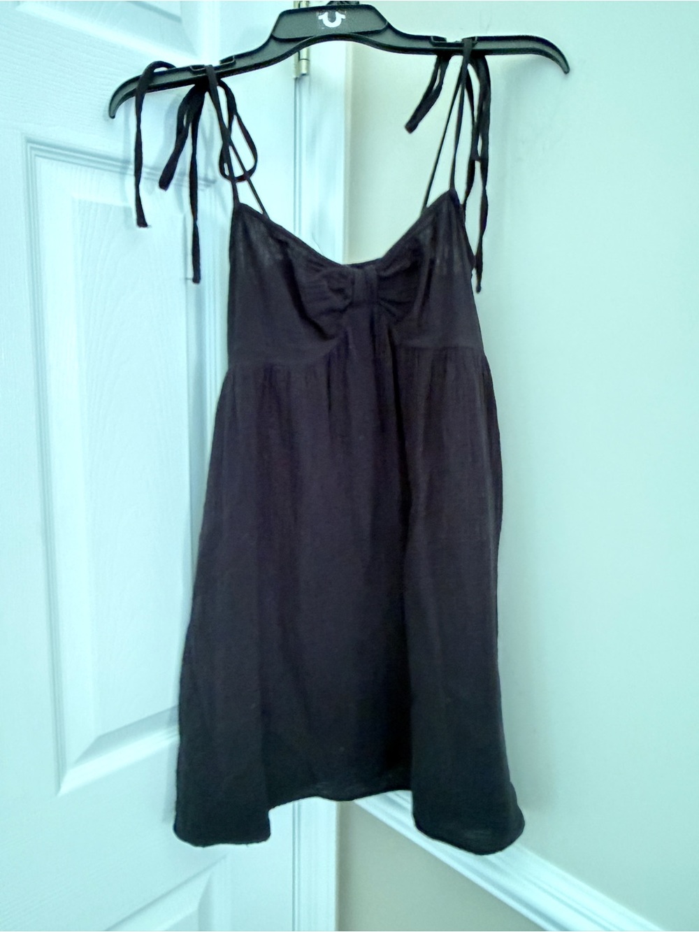 SHEIN Black Tie-Shoulder Mini Sundress